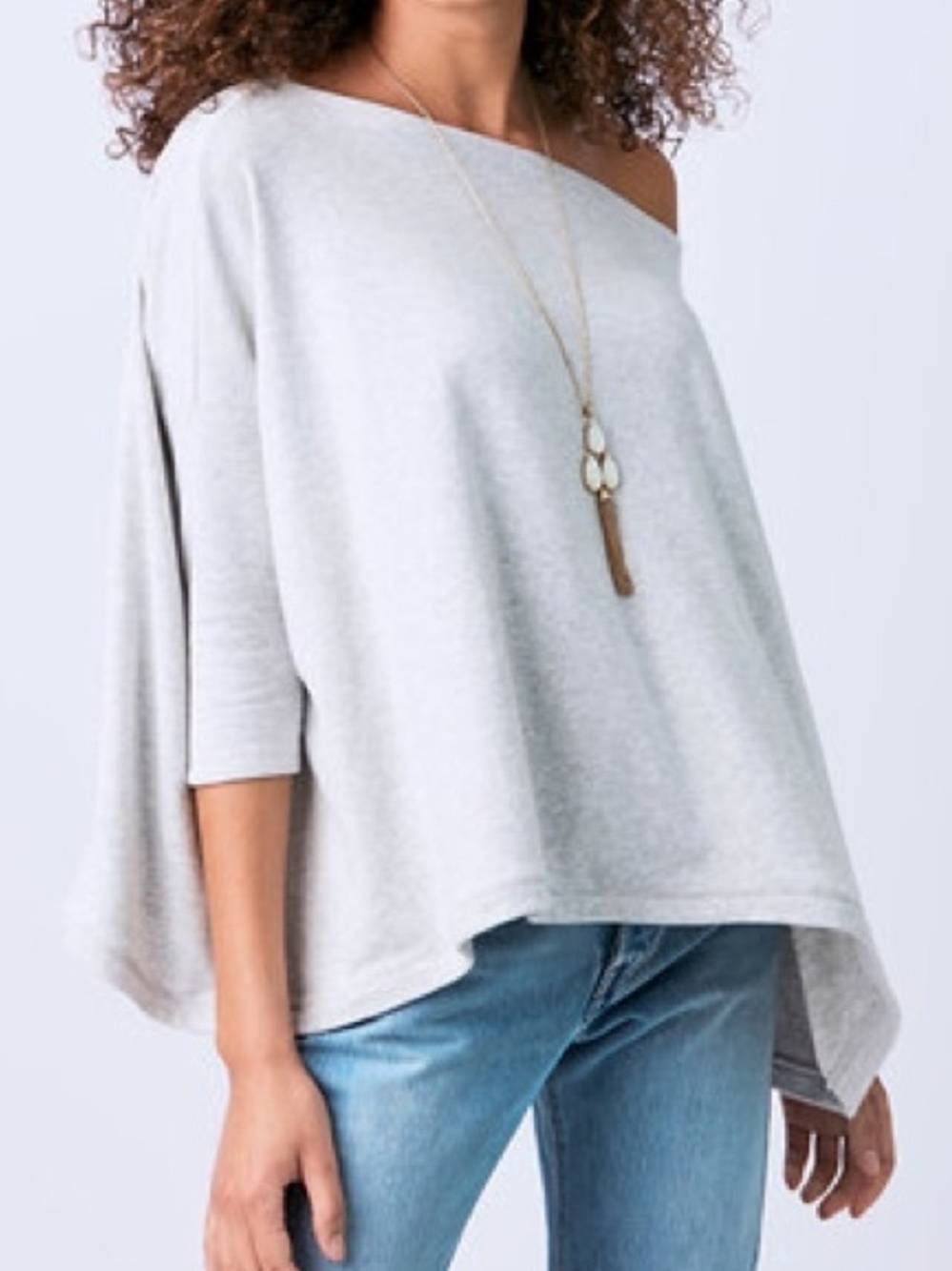 Stella & Dot The Addy Poncho •Light Gray • Versatile •2X•NWT